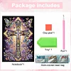 (US Local)50-Page A5 Size Cross Pattern Rhinestone Art Painting Notebook Kit for Gift