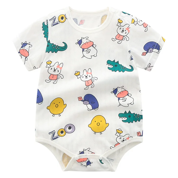 Baby Animal Pattern Short Sleeve Cotton Bodysuit