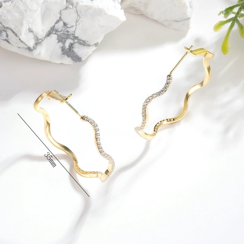 1 Pair Minimalist Round Copper 18K Gold Plated Hoop Earrings