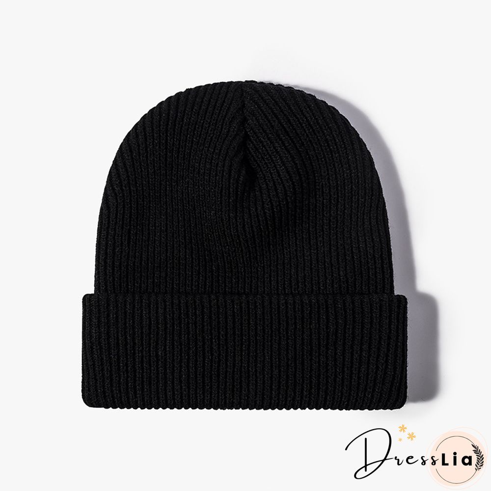 Basic Knitted Cold Hat For Autumn And Winter