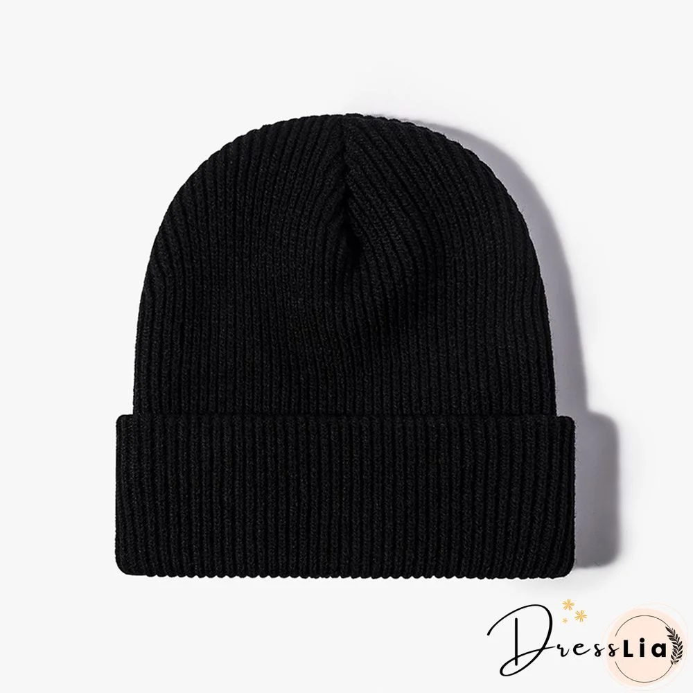 Basic Knitted Cold Hat For Autumn And Winter