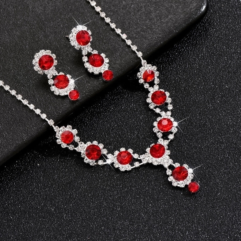 Rhinestone Geometric Heart Rhinestones Bridal Jewelry Sets