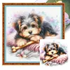 Bone Puppy-11CT Stamped Cross Stitch 40*40cm/15.75*15.75in tapestrymarket