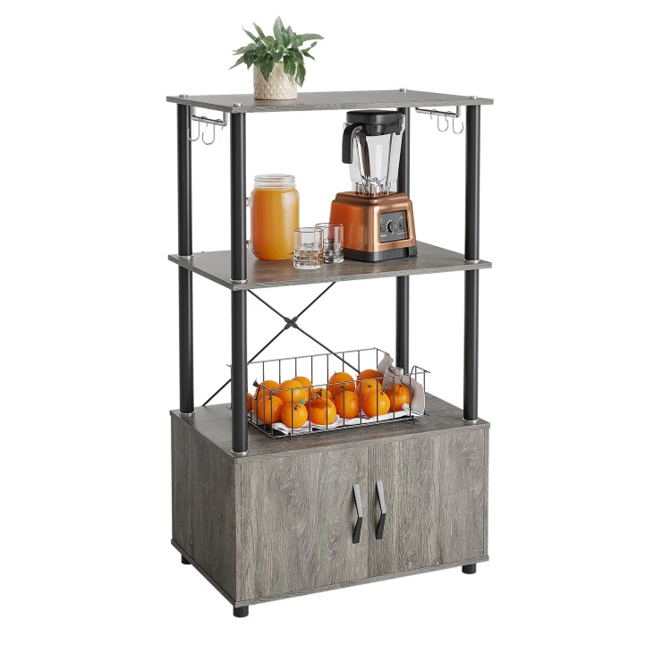 Bestier Bakers Rack with Storage Cabinet 3-Tier Microwave Stand