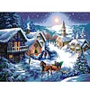 >SALE<Full Embroidery Cotton Thread 14CT Printed Snowy Dusk Cross Stitch 53x41cm