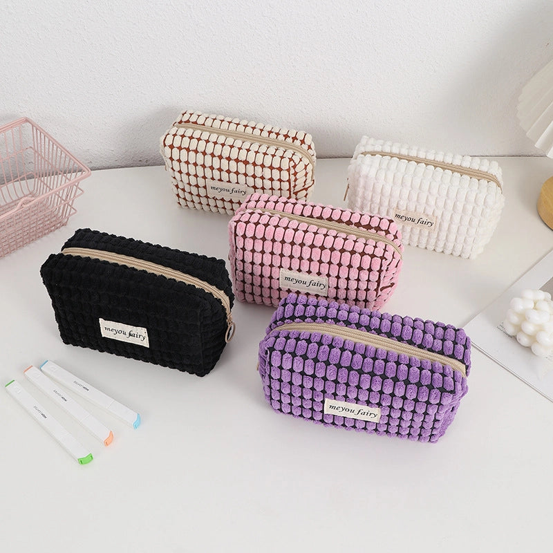 1 Piece Solid Color Class Learning Polyester Minimalist Pencil Case