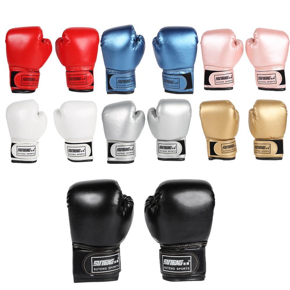 

2pcs Boxing Training Fighting Gloves Leather Kid Sparring Kickboxing Gloves, Silver, 501 Original
