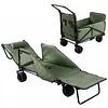 [US Local Warehouse] 2-in-1 Wagons Carts Foldable 440lbs Capacity Folding Chair Cart with All-Terrain Wheels Beach Wagon for  Sports Garden Camping (Green)