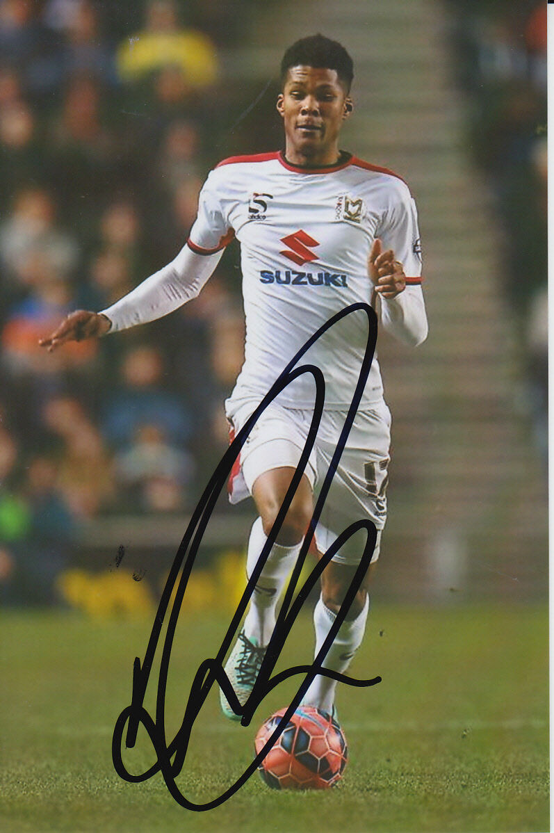 MK DONS HAND SIGNED JORDAN SPENCE 6X4 Photo Poster painting 1.