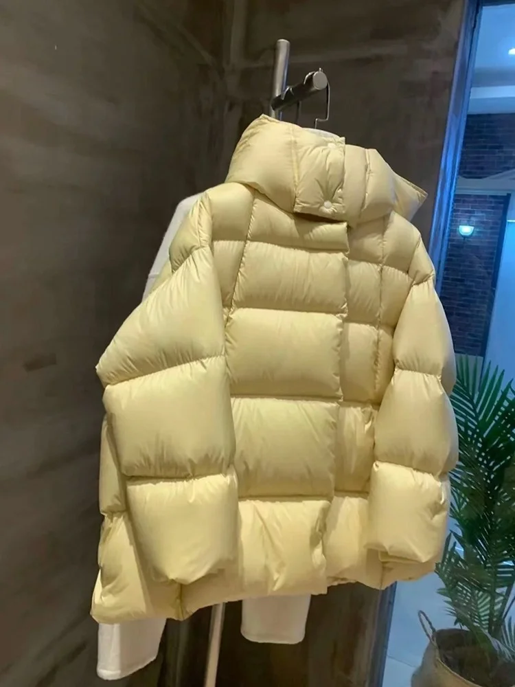 Toloer Advanced Sense Plus 90 White Duck Down Down Jacket Female 2024 Autumn And Winter New Short Hoodie Station Loose Coat Tide-Outfit Ideas