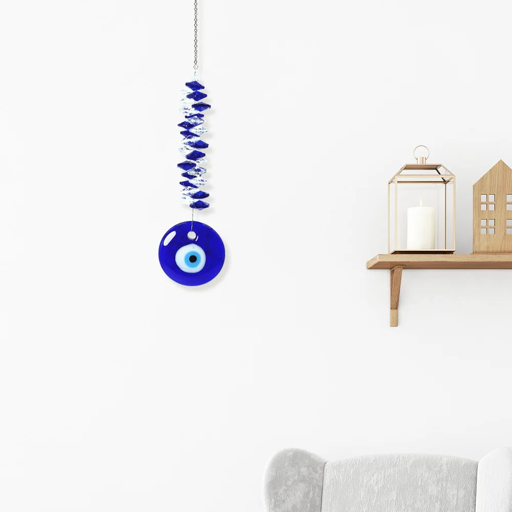 Lucky Turkish Greek Blue Eye Charm Oval Beads Pendant Car Amulet Gift (A)