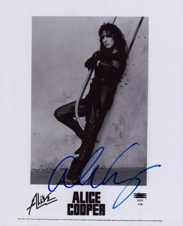 Alice Cooper signed 8x10 Photo Poster painting COA