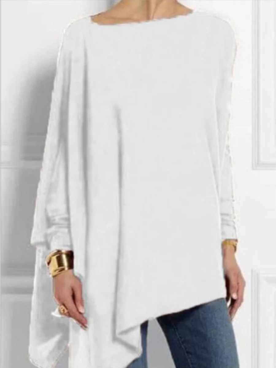 Casual Solid Color Long Sleeve T-shirt