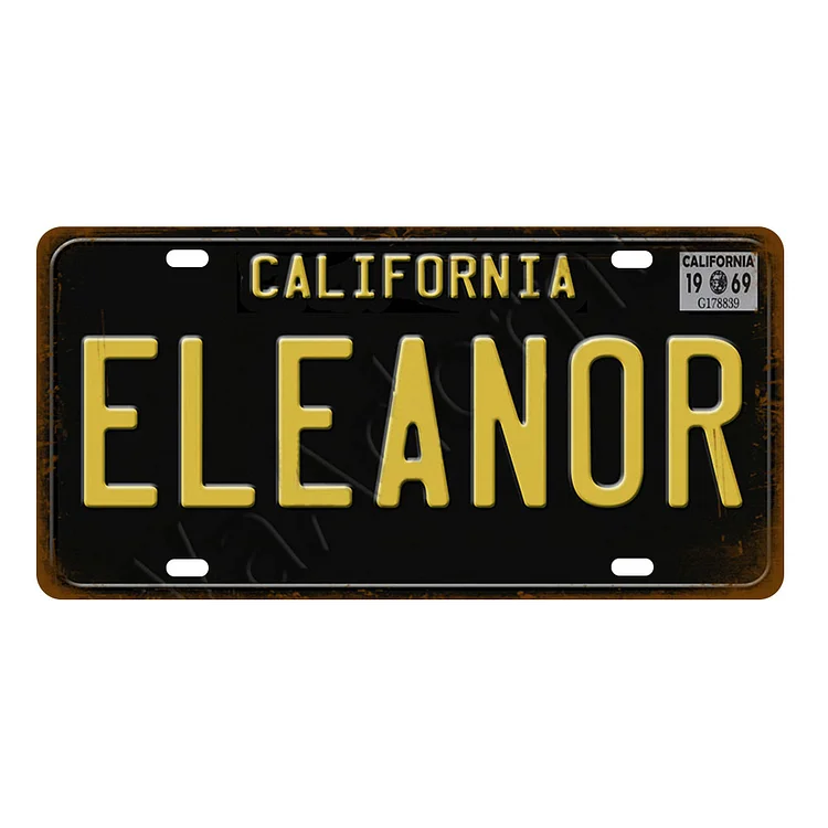 ELEANOR - permis de plaque de voiture ancienne - 5.9x11.8inch