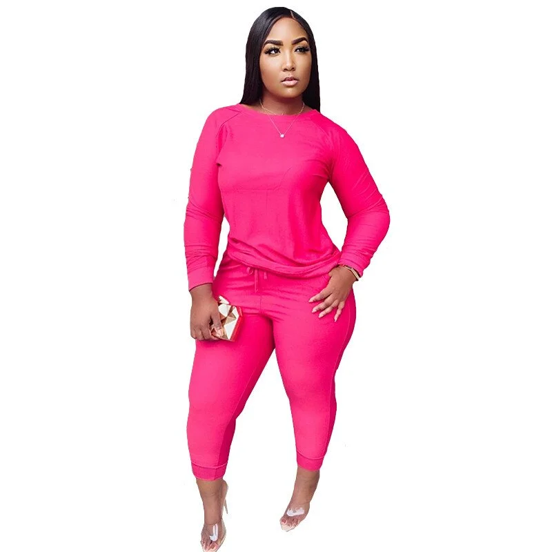 Yvlvol spring autumn two piece set women outfits tracksuit fall clothes for female 2020 2 pieces sets t shirts pants Plus size
