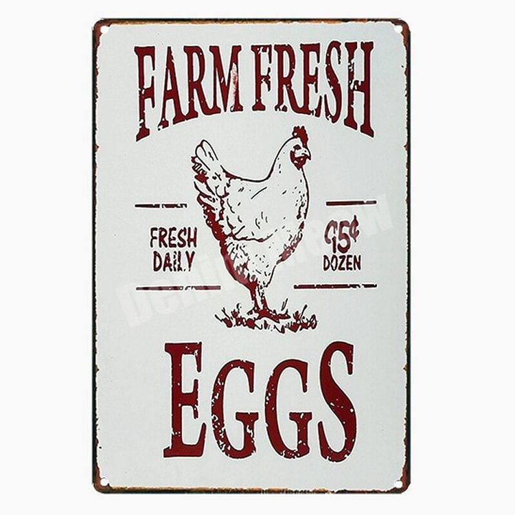 Beware of The Chicken Shit - Vintage Tin Signs/Wooden Signs - 7.9x11.8in & 11.8x15.7in