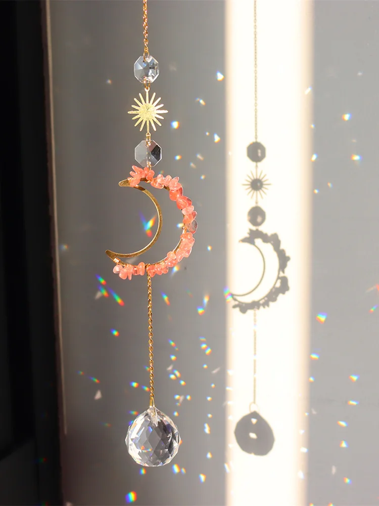 Crystal Windchime Dream Catchers Moon Flower Chandelier Balcony Home Decor