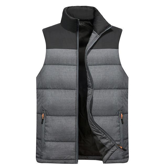 Men Down Vest Men's Warm Thick Coats Jacket and Coats Zipper Multiple pockets Casual Vests Sleeveless Jacket