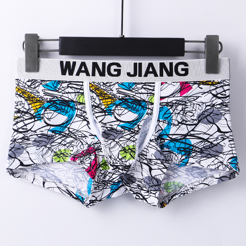 Soloyy Mesh Bullet-Separating Men's Boxer Briefs with Elephant Trunk Print Ice Silk Underwear Men's Trunks