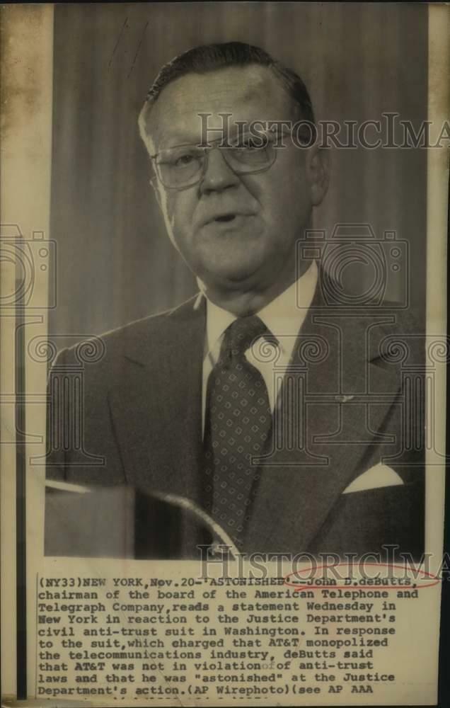 Press Photo Poster painting John D. deButts, American Telephone and Telegraph Company, New York