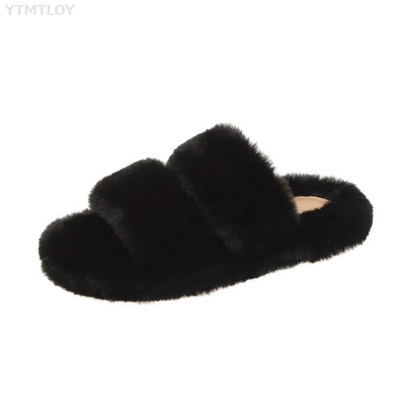 Fur Shoes Flock Womens Slippers Fashion Plush Flat 2022 Luxury Rubber Basic Ytmtloy Winter Indoor Flat With Zapatillas Mujer