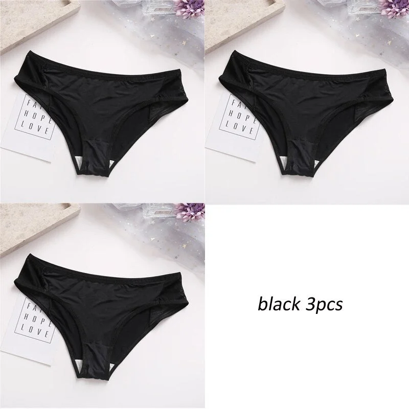 3PCS/Set Lot panties for Women Comfortable Smooth Underwear Soft Intimates Lingerie Girls Briefs Solid Color Fashion Underpants