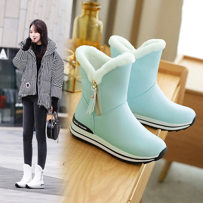 INS Women Ankle Boots 22-26cm Thick Snow Boots Ankle Boots for Women Winter Boots Women Outdoor Warm Shoes Ankle Boots for Women