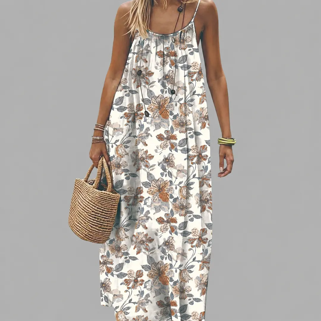 Elegant Relaxed Waist Maxi Dress
