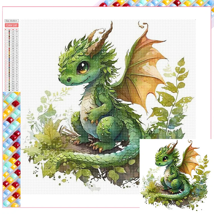 Cute Dragon 30*30CM (Canvas) Full Square Drill Diamond Painting gbfke