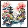 Watercolor Building-11CT Stamped Cross Stitch 40*40cm tapestrymarket