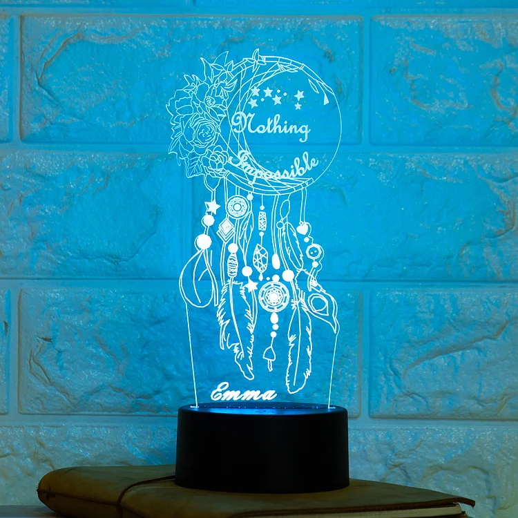 Lampe de chevet Attrape-rêves LED Lumières coloréese personnalisée Jessemade FR
