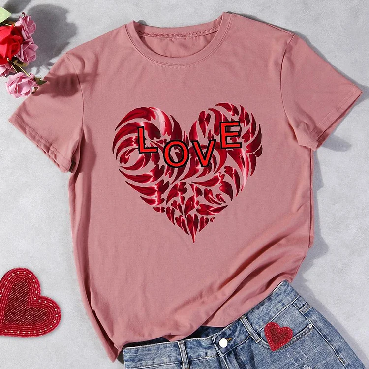 Valentine Day Round Neck T-shirt-Annaletters