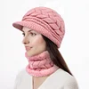 Women's Winter Warm Knit Hat Beanie Gloves & Scarf 3-Piece Set