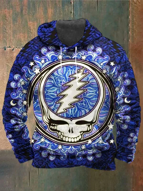 Unisex Skull Print Heavyweight Hoodies