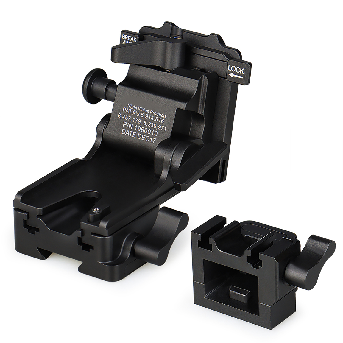 TD-01 Aluminum Alloy Night Vision Goggles Mount NVG Arms Mount for AN/PVS-31 PVS-7 PVS-14 PVS-15 PVS-18 Helmet Mount with Full Markings - HaikeWargame
