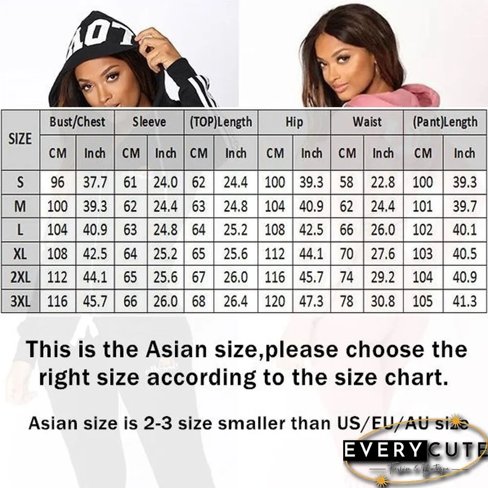 Women's Hot Sale Tracksuit Casual Sportswear Pullover Hoodies+Pants Zipper Jogging Suit