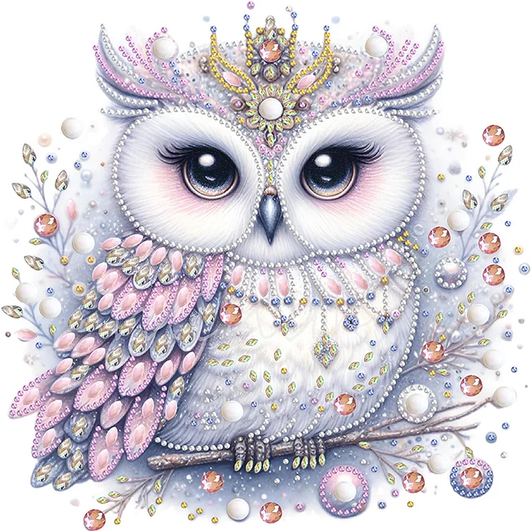 Partial Drills Special-shaped Drill Diamond Painting -Bald Owl - 30*30cm