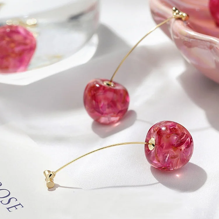 Sweet Petal Cherry Earrings