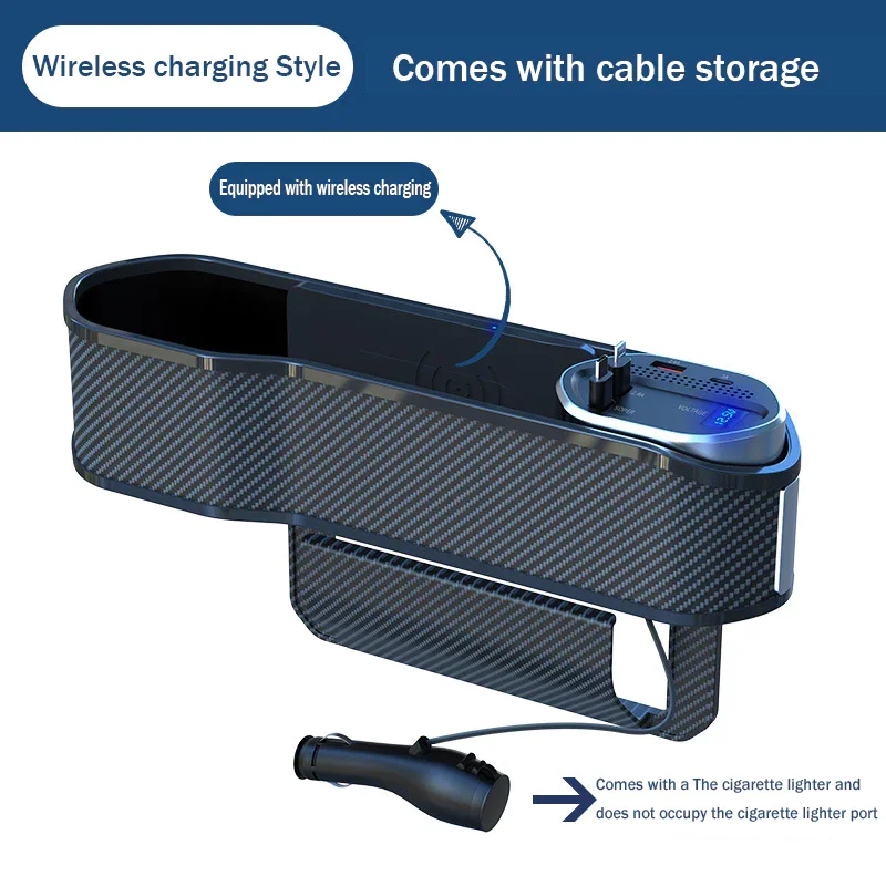 Super Fast Charging Car Charger Car Seat Seam Multifunctional Storage Box