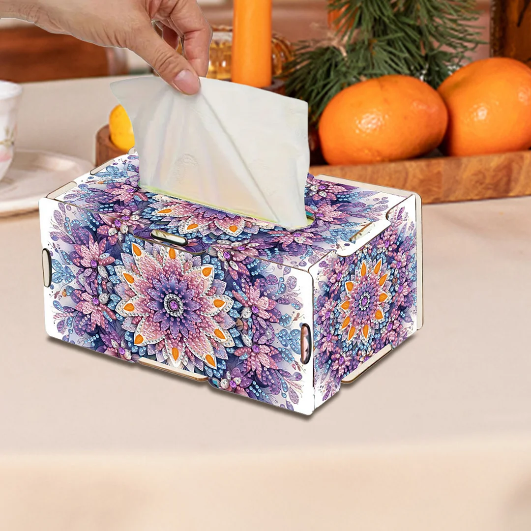 Mandala DIY Diamond Art Paper Towel Holder for Home and Office Decoration