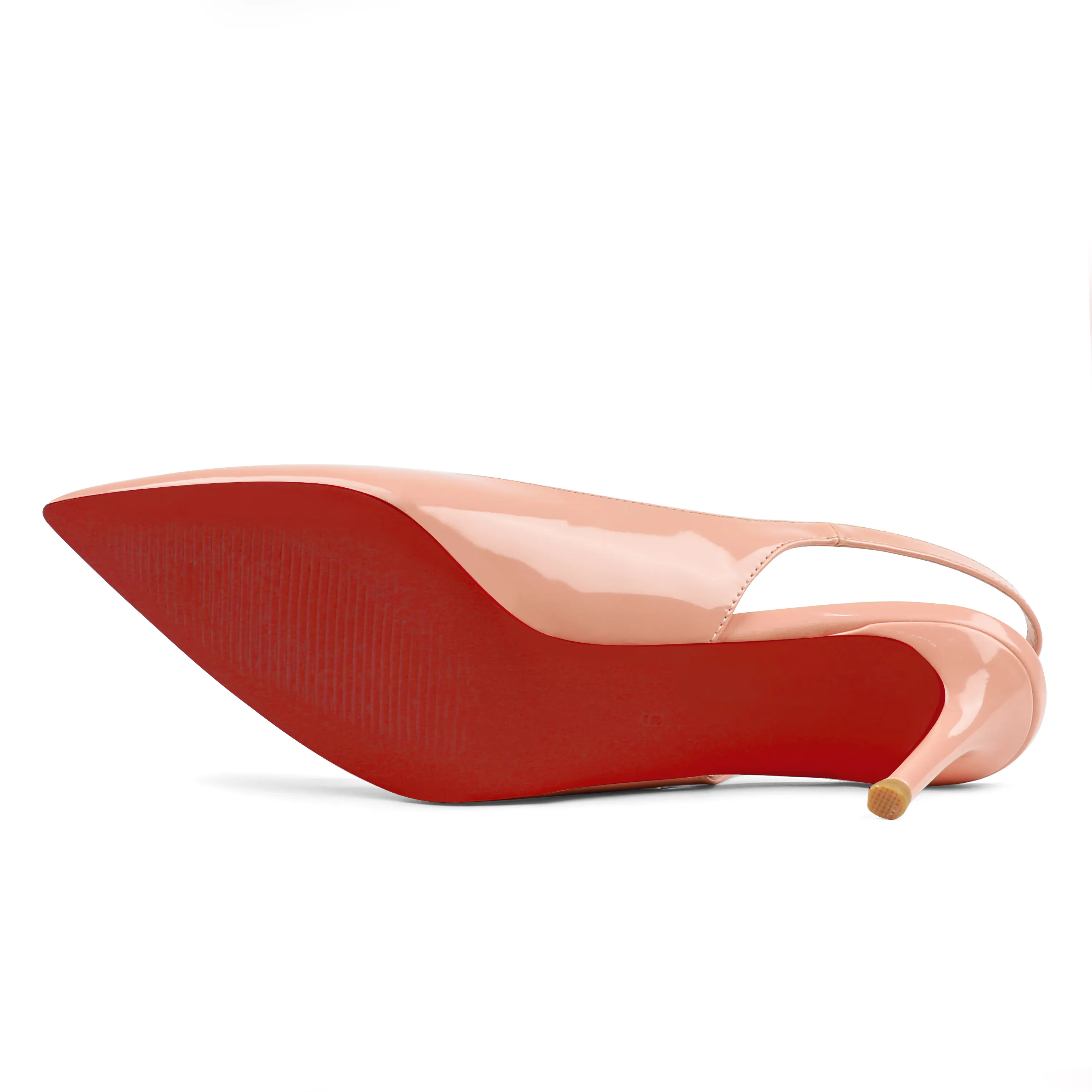 65mm Women's Stiletto Mid Heels Pumps Pointed Toe With Bows Slingback Red Bottoms Prom Sandals Shoes-vocosishoes