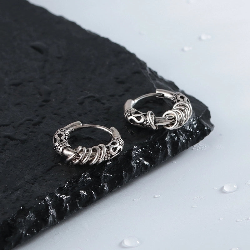 1 Piece 1 Pair Retro Punk Geometric Copper Earrings