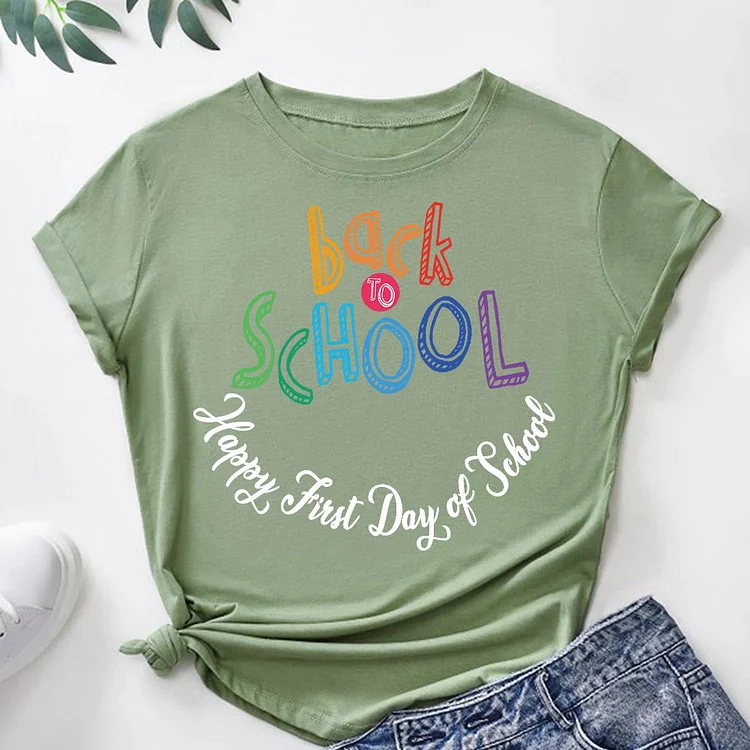 Happy First Day of School Teacher Essential  T-Shirt Tee-06603