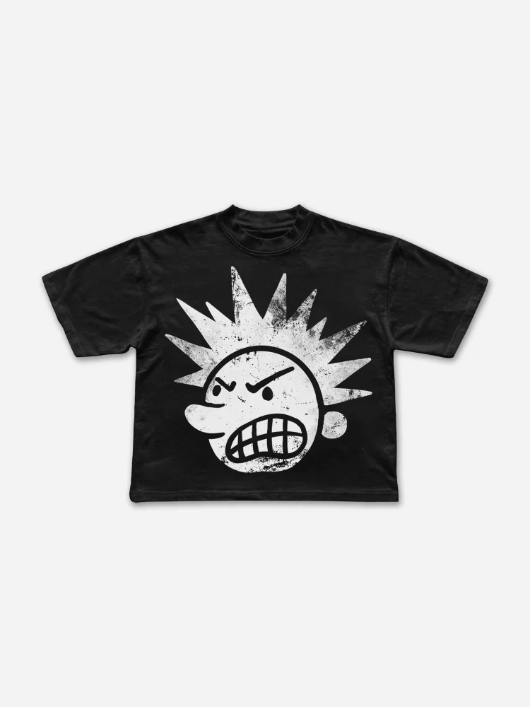 Casual The Brain Explodes Print 100% Cotton Cropped T-Shirts