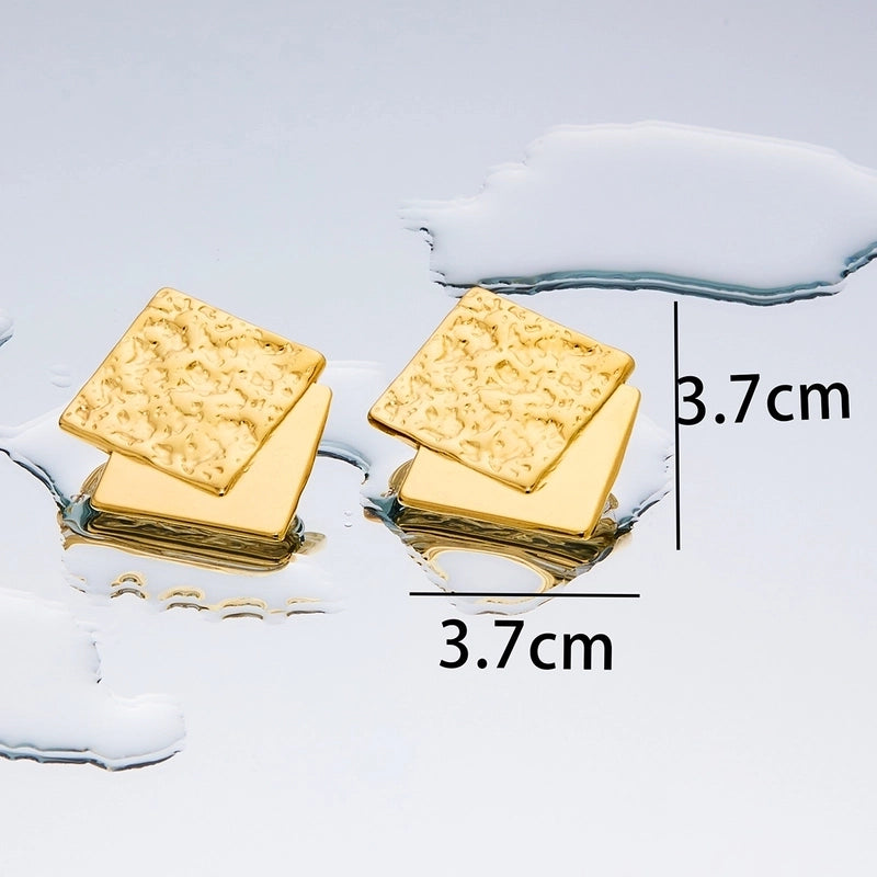 1 Pair Minimalist Geometric Plating Titanium Steel 18K Gold Plated Ear Studs