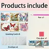 6Pcs Diamond Painting Butterflies and Flowers Greeting Card with Envelopes for Beginner Adult Holiday Gifts
