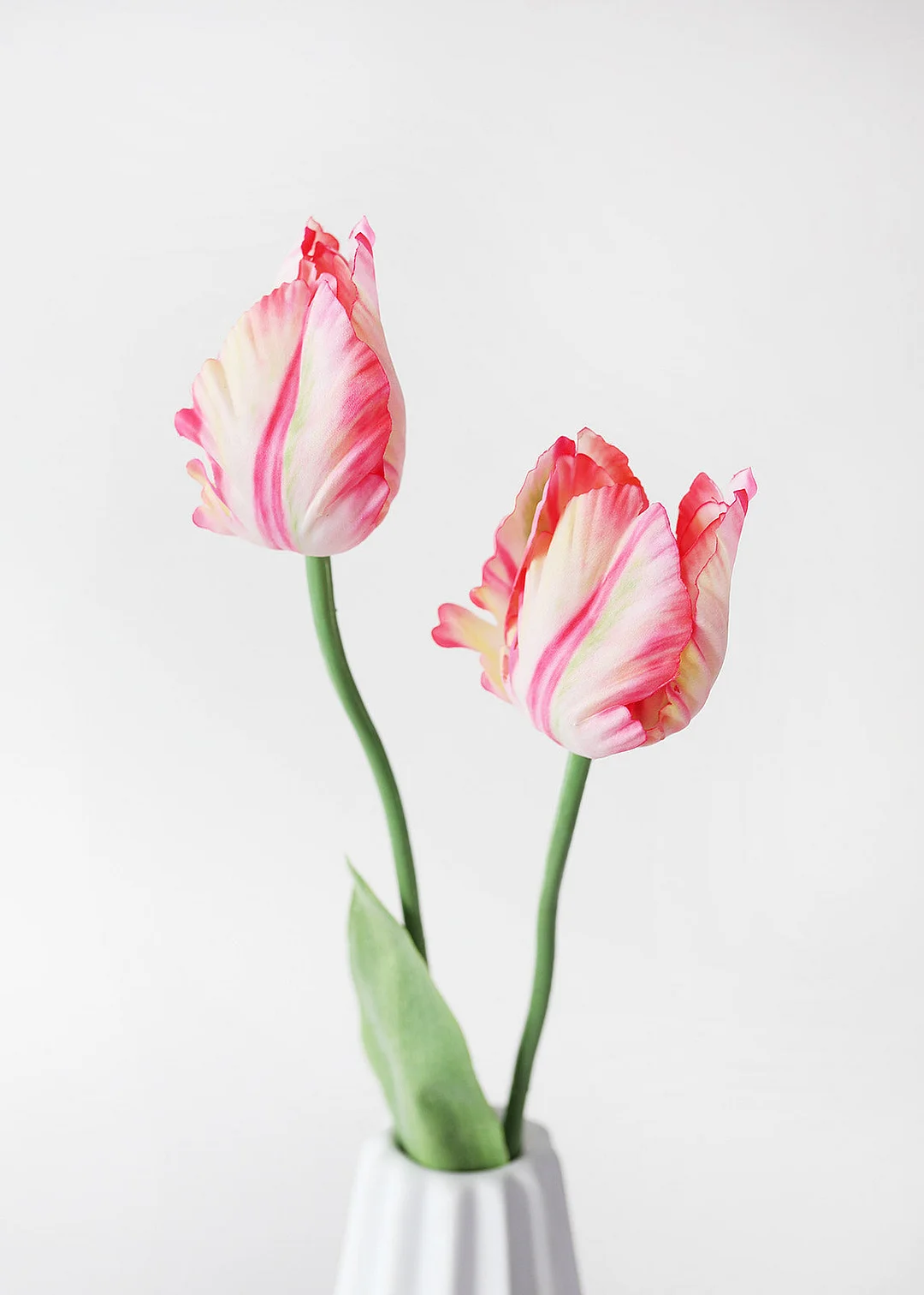Tie Dye Pink Artificial Parrot Tulip - 25"