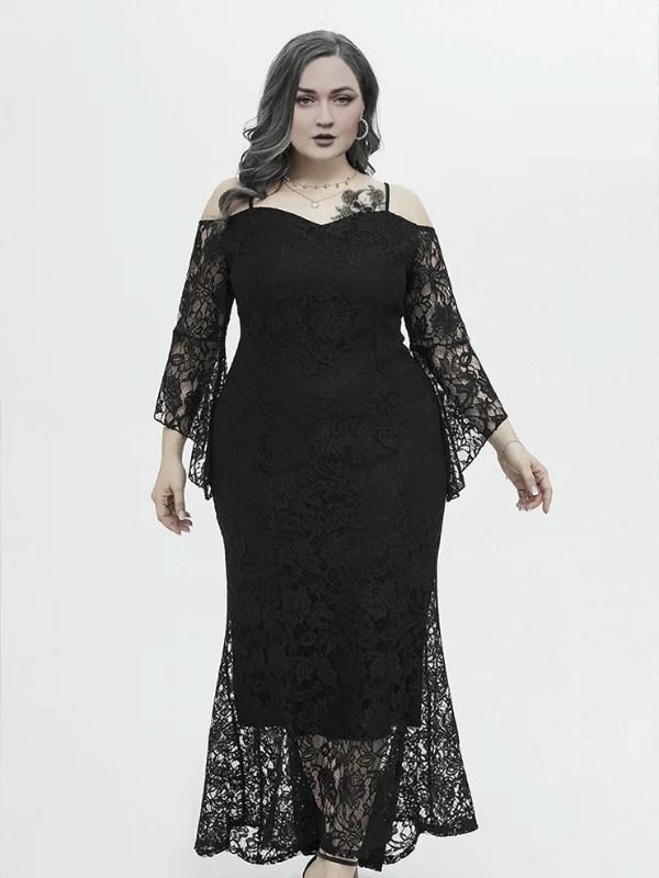 Plus Size Lace Small Fragrance Long Lace Dress for Curve