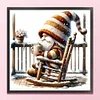 Cross Stitch - 11CT Full Eco-cotton Thread Coffee Gnome(40*40 CM)