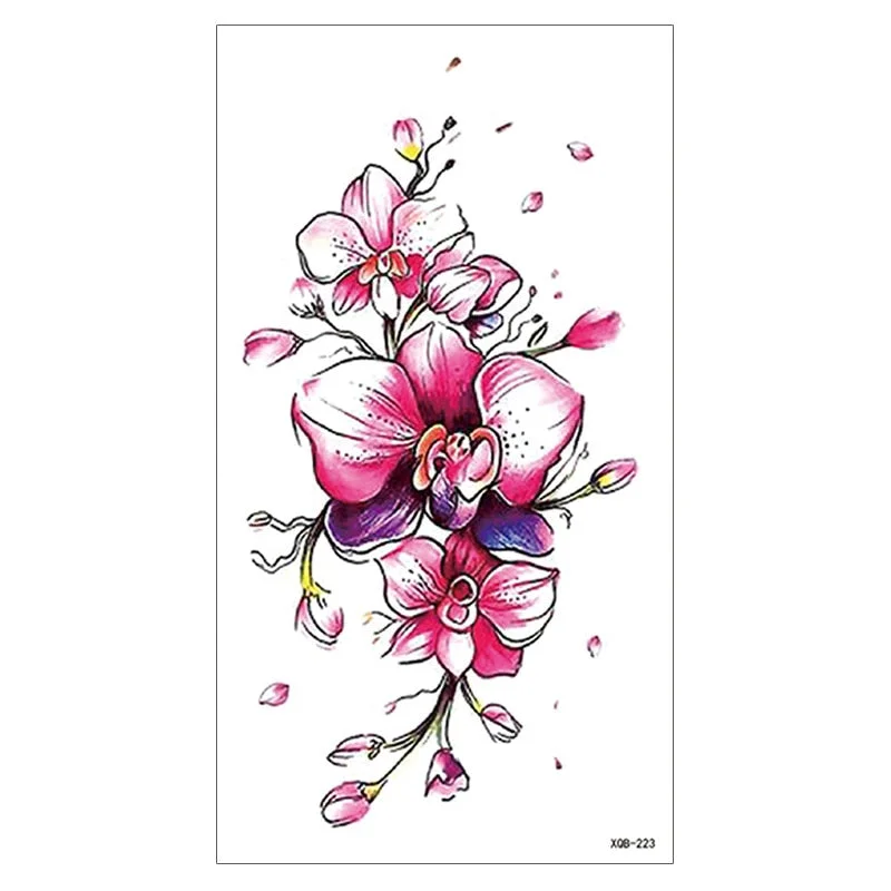 Waterproof Temporary Tattoo Sticker Snake Flower Rose Flash Tattoos Lace Fox Lion Bird Body Art Arm Skull Fake Sleeve Tattoo